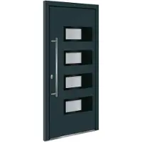 vidaXL Porte d'entrée anthracite 100x210 cm Aluminium et PVC