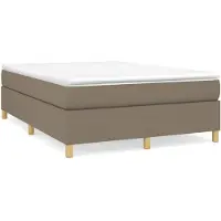 vidaXL Sommier boxspring Taupe 140x190 cm Tissu