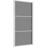 vidaXL Porte intérieure 102,5x201,5 cm Blanc Verre ESG et aluminium