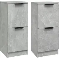 vidaXL Sideboards 2 pcs. Gris béton 30x30x70 cm Bois composite