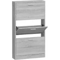vidaXL Armoire à chaussures Sonoma gris 59x17x108 cm Bois d'ingénierie