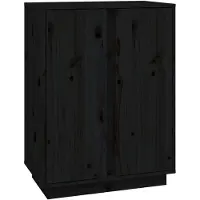 vidaXL Sideboard Noir 60x35x80 cm Pin massif