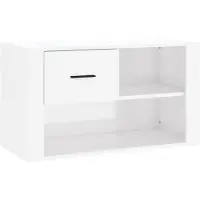 vidaXL Armoire à chaussure Blanc brillant 80x35x45 cm Bois ingénierie