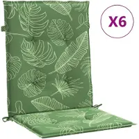 vidaXL Coussins de chaise à dossier bas lot de 6 modèle de feuille