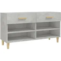 vidaXL Armoire à chaussures Gris béton 102x35x55 cm Bois d'ingénierie