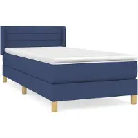 vidaXL Lit boxspring avec matelas bleu 80x200 cm Tissu