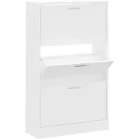 vidaXL Armoire à chaussures Blanc 63x24x103 cm Bois d'ingénierie