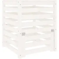 vidaXL Composteur Blanc 63,5x63,5x77,5 cm Bois massif de pin