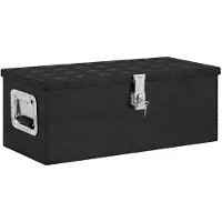 vidaXL Boîte de rangement noire 70x31x27 cm aluminium