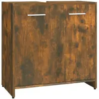 vidaXL Armoire de salle de bain chêne fumé 60x33x60 cm Bois composite