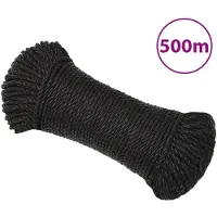 vidaXL Corde de travail Noir 8 mm 500 m polypropylène