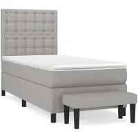vidaXL Lit boxspring avec matelas gris clair 80x200 cm Tissu