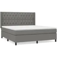 vidaXL Lit boxspring avec matelas gris foncé 160x200 cm Tissu