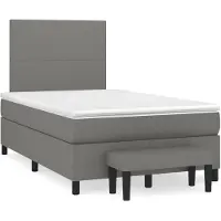 vidaXL Lit boxspring avec matelas gris foncé 120x200 cm Tissu