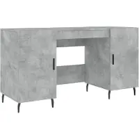 vidaXL Bureau gris béton 140x50x75 cm Bois composite