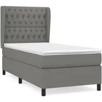vidaXL Lit boxspring avec matelas gris foncé 100x200 cm Tissu
