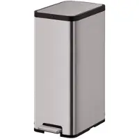 EKO - Ecomaid Poubelle à pédale 45 litres - Acier inoxydable Plastique - Acier inoxydable gris mat