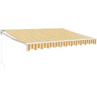 vidaXL Marquise rétractable jaune et blanc 3x2,5 m Tissu et aluminium