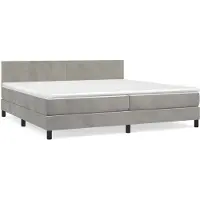 vidaXL Lit boxspring avec matelas gris clair 200x200 cm velours