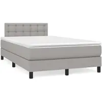 vidaXL Lit boxspring avec matelas gris clair 120x200 cm Tissu