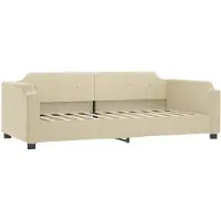 vidaXL Lit de jour Crème 100x200 cm Tissu