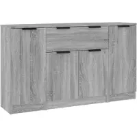 vidaXL Sideboards 3 pcs. Gris Sonoma Matériau dérivé du bois