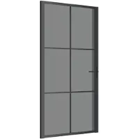vidaXL Porte intérieure 102,5x201,5 cm noire verre ESG et aluminium