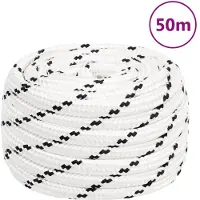 vidaXL Corde de travail Blanc 18 mm 50 m Polyester
