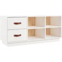 vidaXL Banc à chaussures Blanc 100x34x45 cm Bois de pin massif