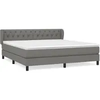vidaXL Lit boxspring avec matelas gris foncé 160x200 cm Tissu