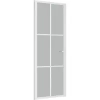 vidaXL Porte intérieure 76x201,5 cm Blanc verre dépoli et aluminium