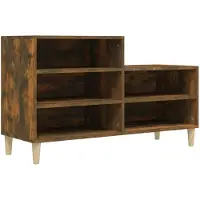 vidaXL Armoire à chaussures Chêne fumé 102x36x60 cm Bois d'ingénierie