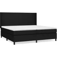 vidaXL Lit boxspring avec matelas noir 200x200 cm tissu