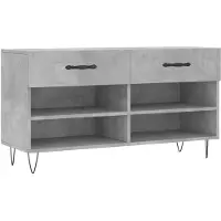 vidaXL Banc à chaussures gris béton 102x35x55 cm bois d'ingénierie
