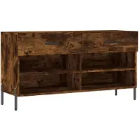 vidaXL Banc à chaussures chêne fumé 102x35x55 cm bois d'ingénierie