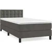 vidaXL Lit boxspring avec matelas gris foncé 80x200 cm velours