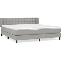 vidaXL Lit boxspring avec matelas gris clair 160x200 cm Tissu