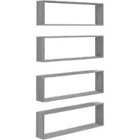 vidaXL Étagères murales cube 4 pcs Sonoma gris 100x15x30 cm Bois