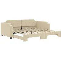 vidaXL Lit de jour extensible Crème 80x200 cm Tissu