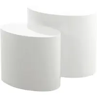Ebuy24 Mica Table d'angle 2 pièces, blanc brillant.