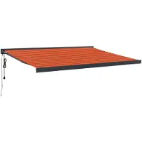 vidaXL Marquise rétractable Orange et brun 4x3 m Tissu & aluminium