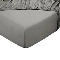 DoubleDry Drap-housse DoubleDry 140x200 cm - 100% coton naturel - doux et respirant - élastique rond - OEKO-TEX & BSCI - Gris