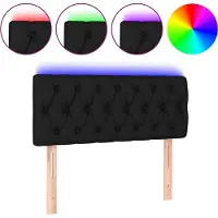 vidaXL LED Tête de lit noir 90x7x78/88 cm Tissu