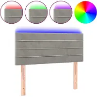vidaXL Tête de lit LED gris clair 80x5x78/88 cm velours