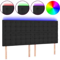 vidaXL Tête de lit LED noir 180x5x118/128 cm similicuir