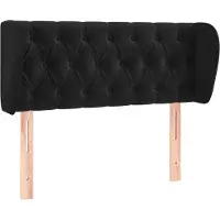 vidaXL Tête de lit avec oreilles noir 93x23x78/88 cm velours