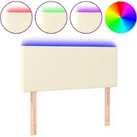 vidaXL Tête de lit LED Crème 80x5x78/88 cm Similicuir