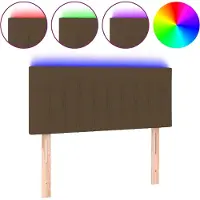 vidaXL Tête de lit LED brun foncé 100x5x78/88 cm Tissu