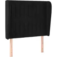 vidaXL Tête de lit avec oreilles noir 103x23x118/128 cm velours