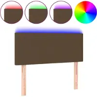 vidaXL Tête de lit LED brun foncé 90x5x78/88 cm Tissu